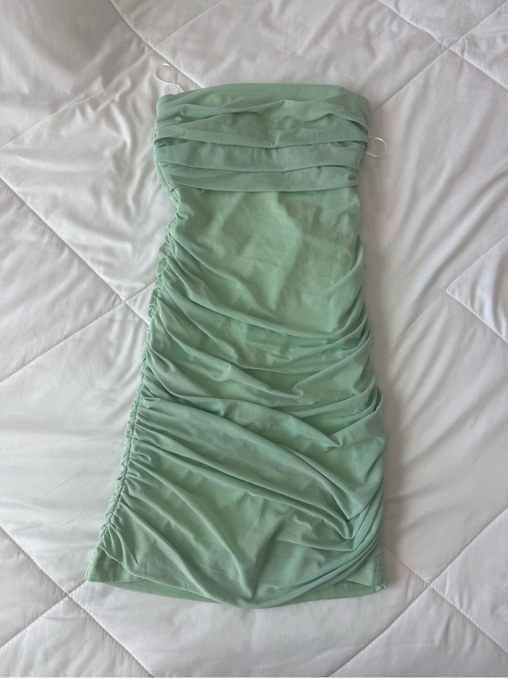 Princess Polly Mint Strapless Ruched Mini Dress